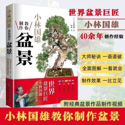 【视频教学】小林国雄教你制作盆景 盆景制作书籍花卉树木山水附石盆景制作与养护技巧养花树木盆景造型设计栽培修剪技艺家庭园艺