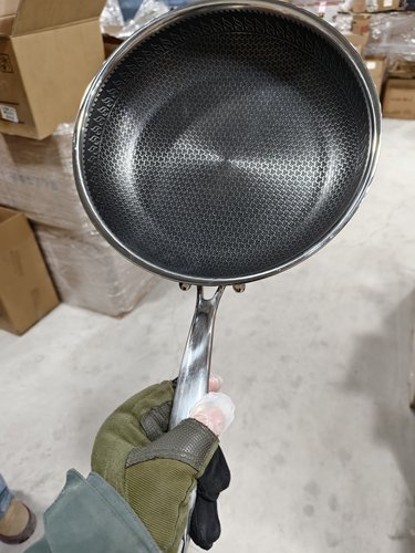 A240-不锈钢双面屏雪花纹煎锅炒一体锅外28内26无盖