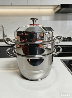 A219-泰家三层加厚蒸锅28cm
