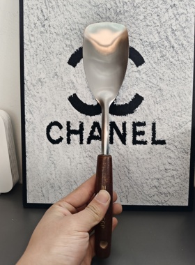 A127-微瑕鸟家胡桃木柄304不锈钢煎铲一个