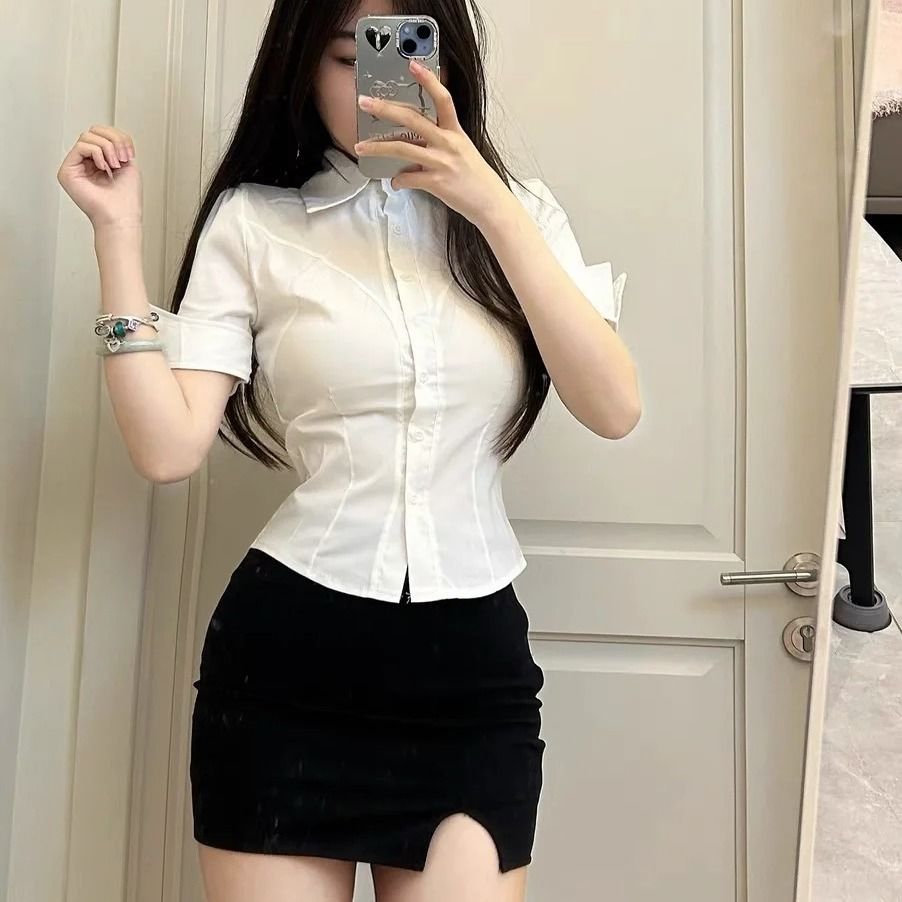 胖MM200斤特大码黑色包臀裙jk制服辣妹黑丝收腰性感裙子套装短裙