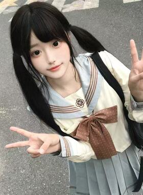 胖MM大码精灵软妹JK收腰校供感短袖水手服百褶裙基础款学院风套装