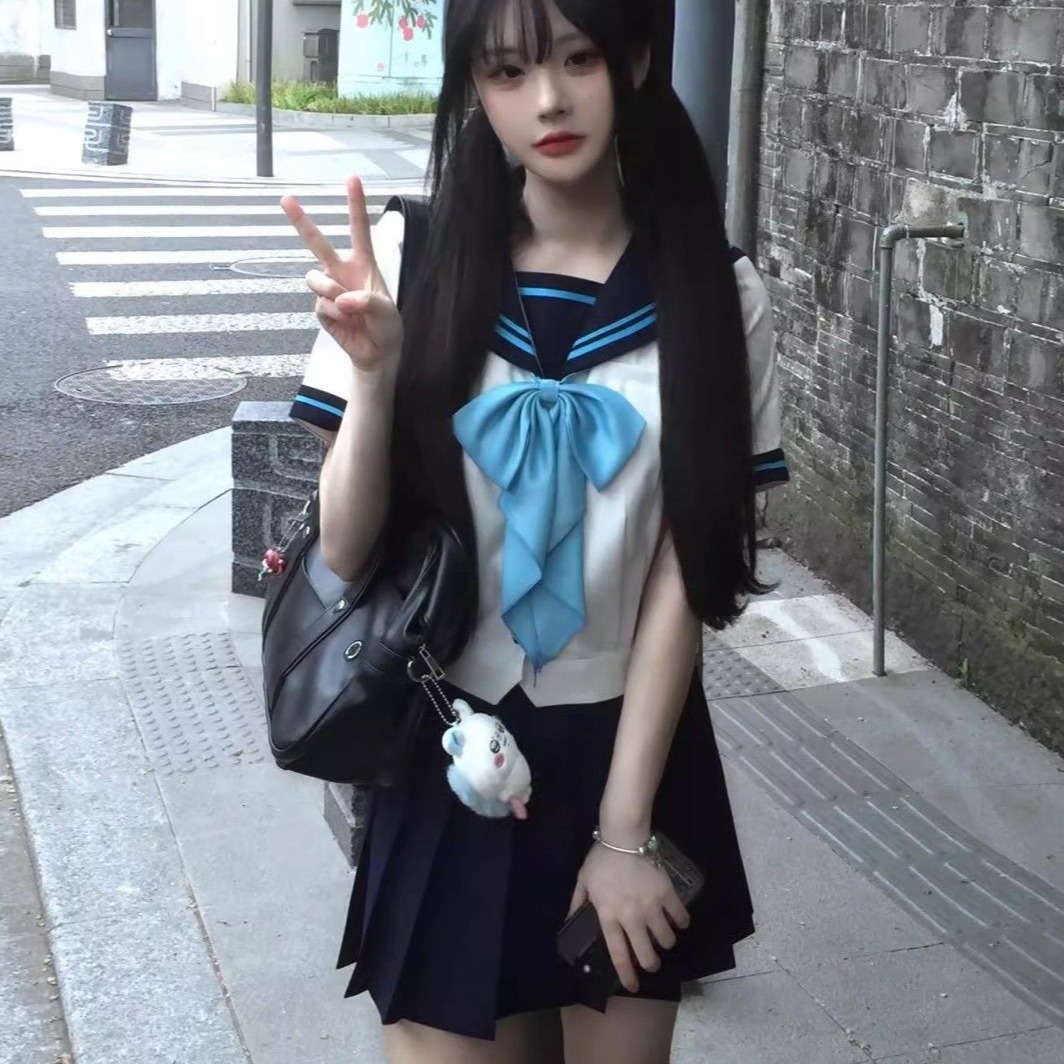 胖MM大码制服馆JK水手服原创正版日系基础款甜美学院风班校服套装