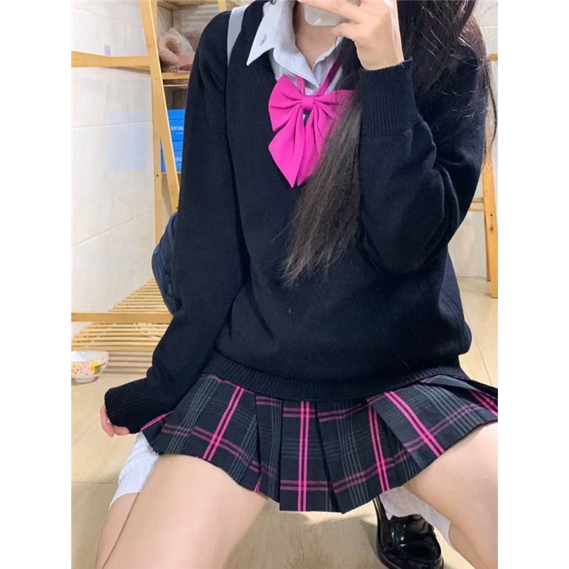 胖MM200斤特大码JK制服套装针织套头毛衣学院风软妹外套长袖上衣