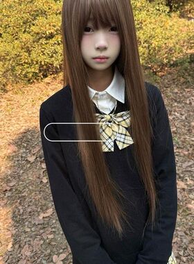 胖MM大码JK制服套装秋冬针织衫黑色毛衣叠穿基础款套头长袖上衣女