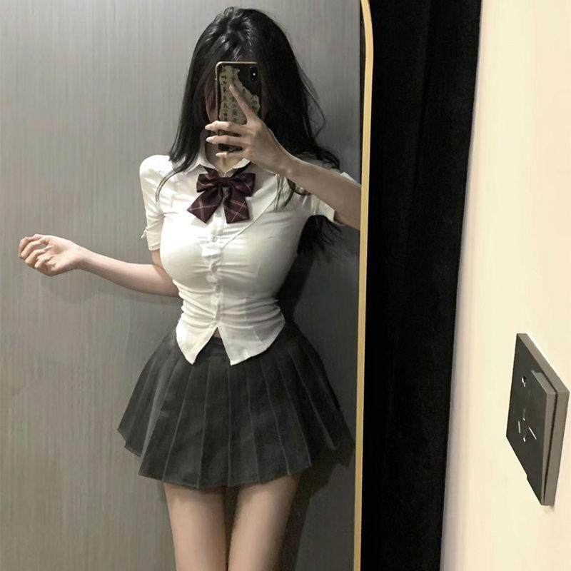 胖MM大码2025夏季新款纯欲日系学院风jk短袖衬衫高腰百褶裙套装女,女装/女士精品,时尚套装,淘宝优惠券,粉丝福利购,淘宝优惠卷