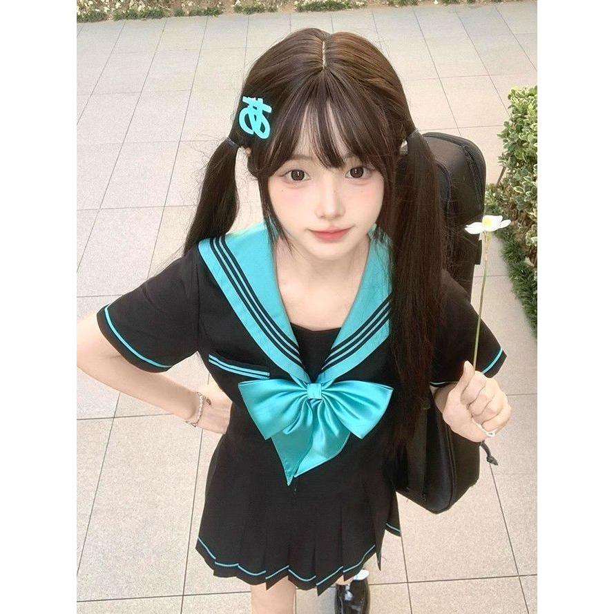 胖MM大码夏季水手服短袖夏服日系校供感jk制服青本绘学院风JK套装