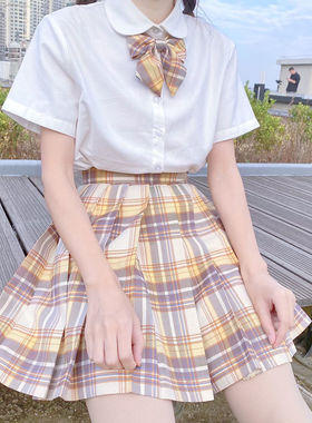 山吹胖MM大码加大jk制服格裙百褶裙水手服女学生微胖遮肥衬衫套装