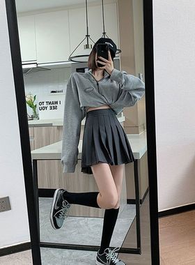 胖MM200斤特大码黑色百褶裙女半身裙短裙夏学生高腰显瘦a字包臀裙