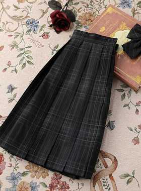 胖MM200斤特大码碳灰jk制服格裙夏季黑色百褶中牌半身裙校供短裙