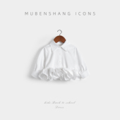 白色女宝宝打底衫 木本尚女童秋装 翻领衬衣2026新款 长袖 立领 衬衫