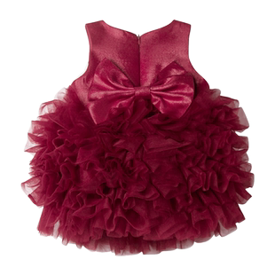 木本尚女宝宝周岁礼服红色喜庆春秋装女童连衣裙公主裙2026新款