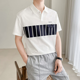 C311-T06夏季男士个性工艺拼接短袖PL衫假口袋设计三色可选P58，男装Polo衫，电商A135（原星座819）