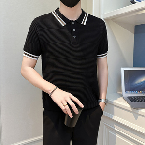 A135-6183 男士PL领春夏秋针织短袖 冰丝短袖 P58控85图片