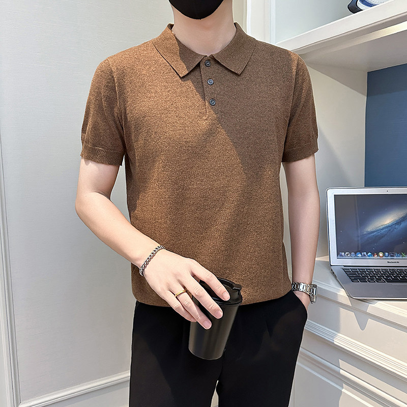 A135-77095男士多色PL领春夏秋针织短袖冰丝短袖凉爽P55控79,男装T恤,电商A135（原星座819）