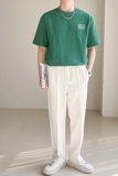 C311-T07夏季男士圆领字母刺绣T恤工艺款三色可选P45，男装Polo衫，电商A135（原星座819）