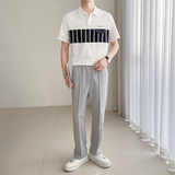 C311-T06夏季男士个性工艺拼接短袖PL衫假口袋设计三色可选P58，男装Polo衫，电商A135（原星座819）