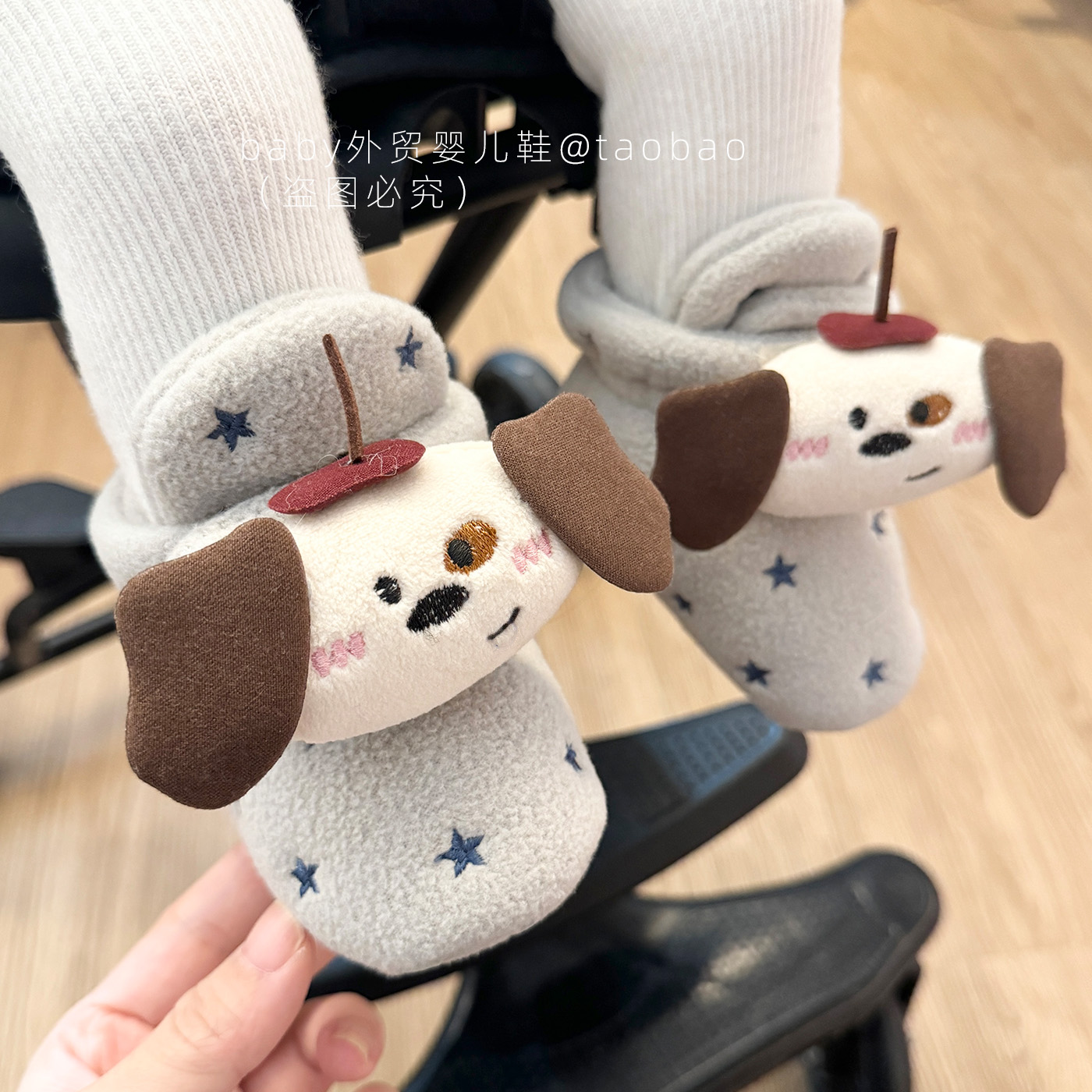 冬季加厚新生婴儿棉鞋保暖不掉跟