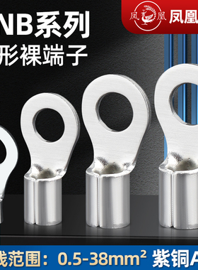 凤凰国标圆型裸端头RNB1.25 2 3.5 5.5 8 14 22 O型冷压接线端子