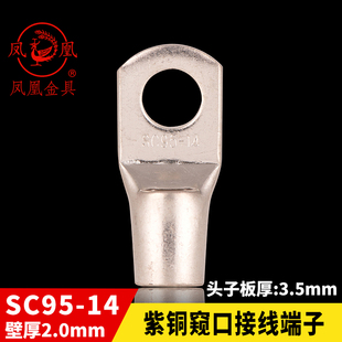 SC95 接线端子 短线耳 一只 铜鼻子 凤凰国标A级船用窥口铜接
