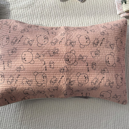 瑕疵韩式纯棉绗缝水洗加厚枕头套枕芯套枕套一对