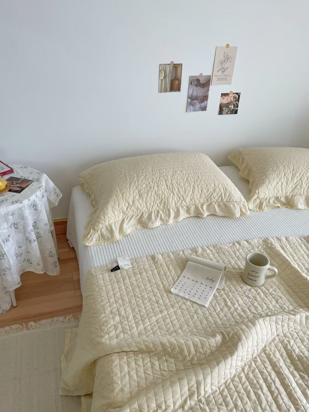 法式轻奢绗缝 酵素砂洗染色床盖加厚四季ins风水洗纯棉床品