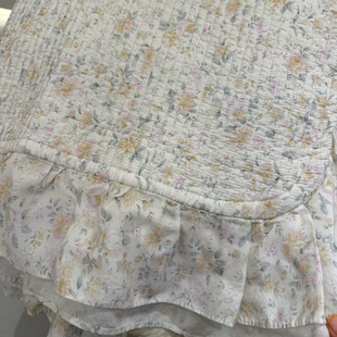 复古碎花天丝莱赛尔床盖 绗缝夹棉荷叶边 夏季空调房盖毯清新风