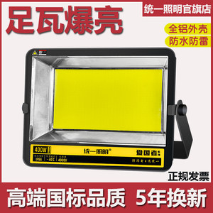 统一led投光灯户外照明工程探照室外防水工作工地业门头招牌射灯