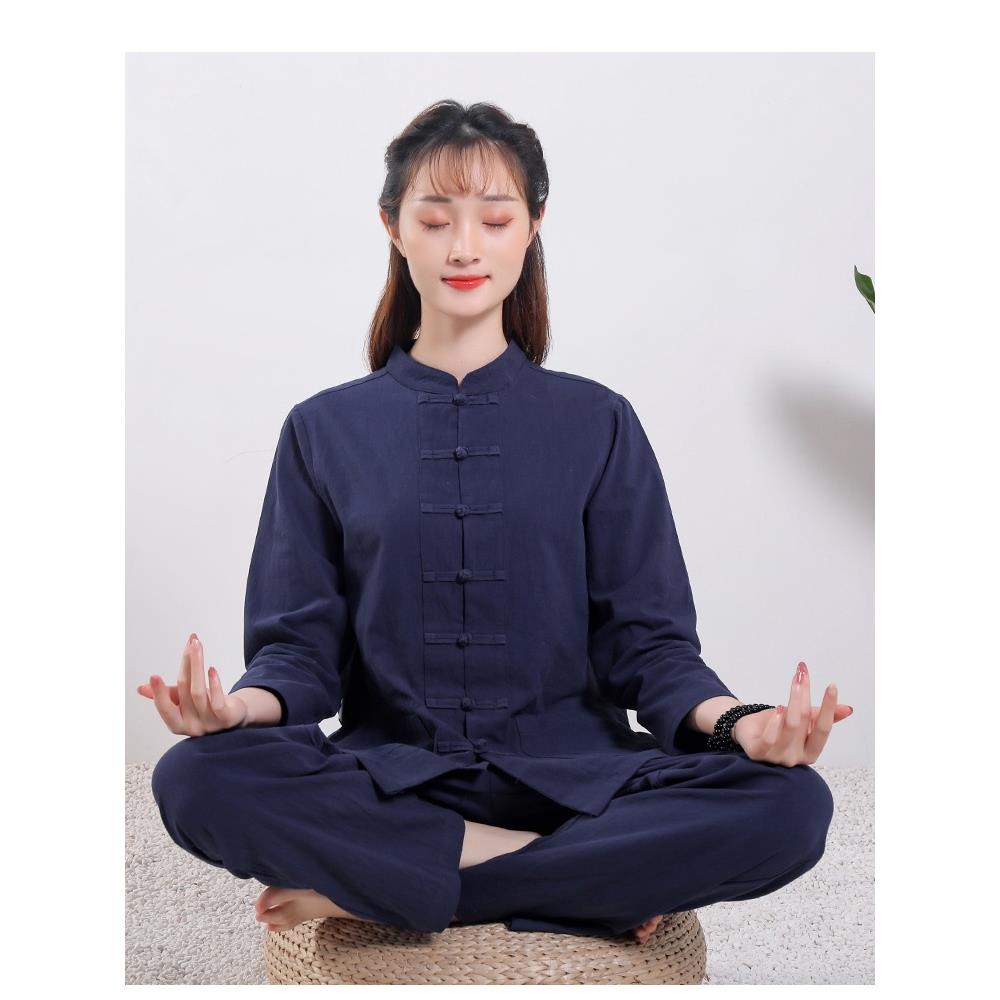 特卖玄善男女唐装中国风中式禅修服居士服禅意棉禅修禅服打坐服套