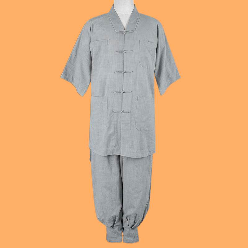 特卖僧服僧衣男款夏季薄款短袖套装小褂短褂免绑腿和尚服装出家人