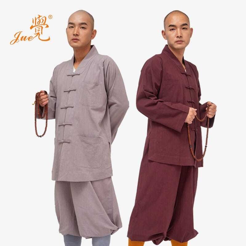 觉牌僧服春夏秋短褂棉麻小褂套装和尚衣僧人出家人比丘尼亚麻僧衣