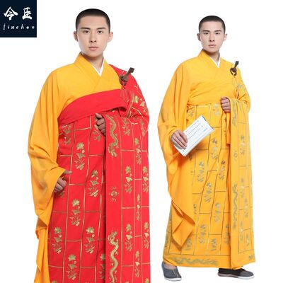 新款出家人袈裟佛衣男款麻纱祖衣祥云金龙千花福相千佛和尚法衣
