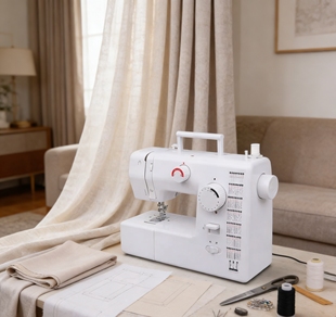 芳华705家用缝纫机小型电动吃厚锁边多功能台式缝制窗帘床单枕套