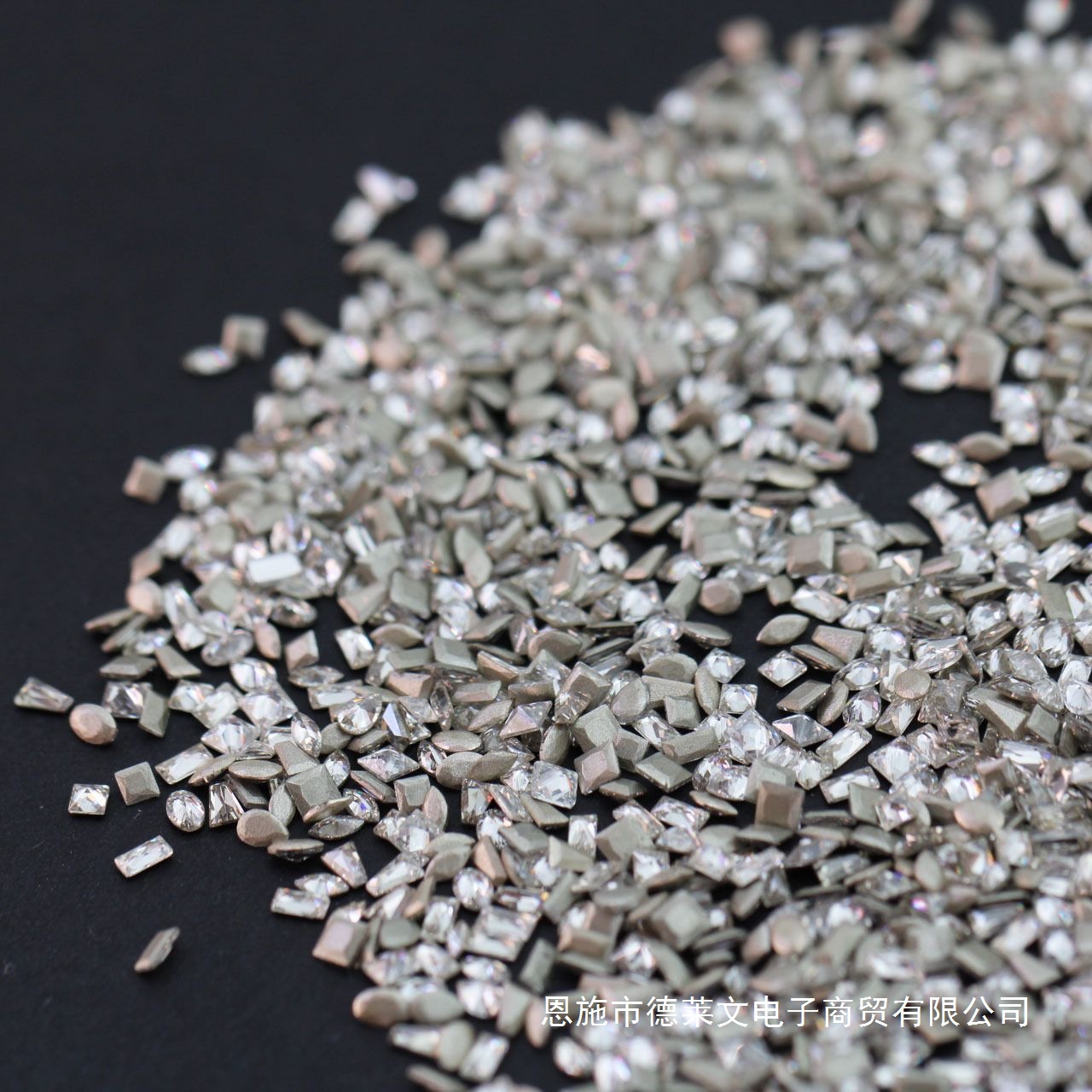 级迷你锆石混装平底倒边锆石爆闪倒边异形钻长条马眼菱形钻美甲