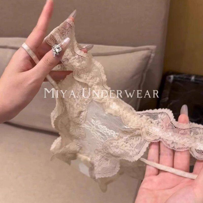 维多利亚新款性感内裤女蕾丝中腰镂空提臀舒适三角裤大码纯棉裆女