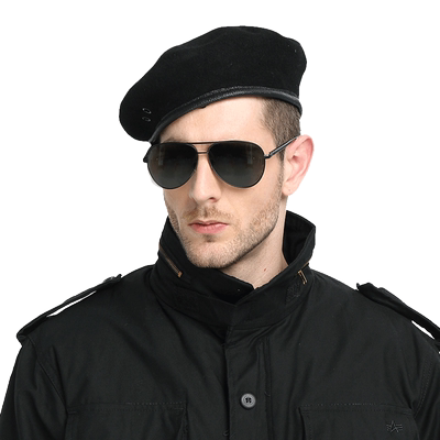 无贼wzjp羊毛保安贝雷帽工作帽呢料保安帽表演贝雷帽敢死队2