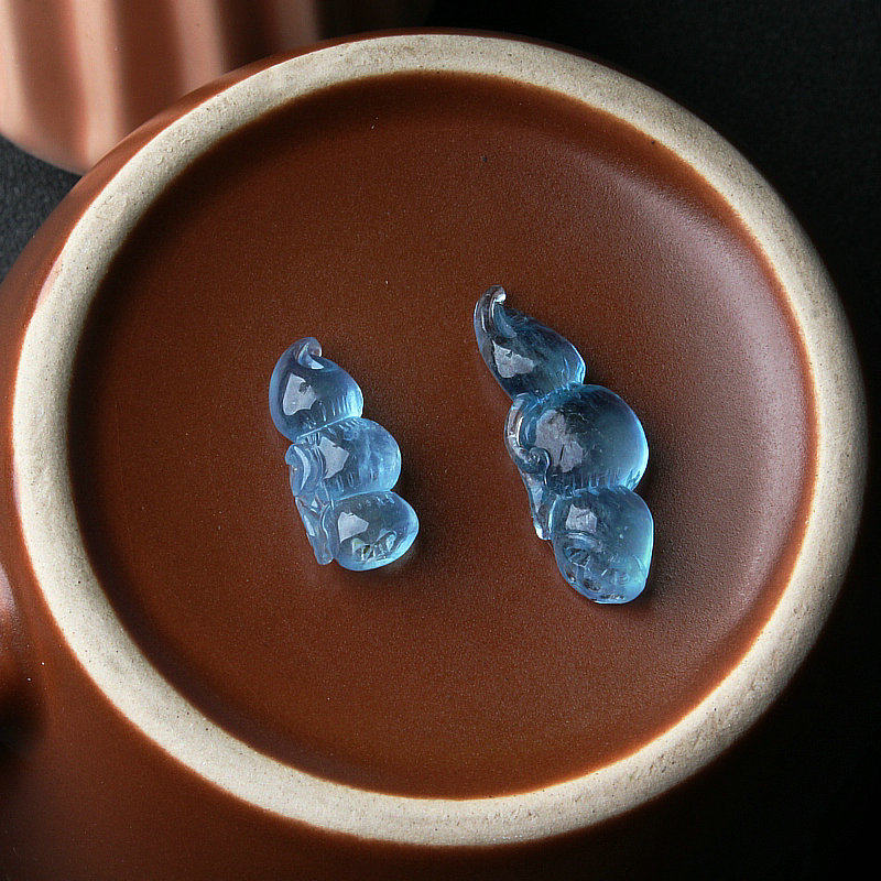 新款天然海蓝宝小莲藕吊坠巴西料蓝色挂件男女水晶锁骨链一物一图