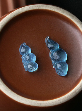 新款天然海蓝宝小莲藕吊坠巴西料蓝色挂件男女水晶锁骨链一物一图