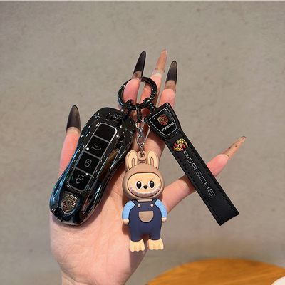 适用于保时捷Panamera帕拉梅拉卡宴包Macan/Taycan车钥匙套718扣