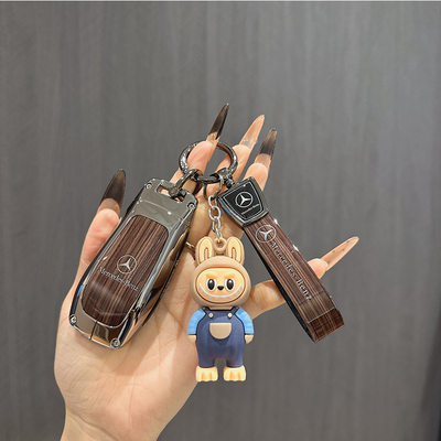 适用于奔驰钥匙套C级C260L/E级E300/GLC/CLE/GLB/A/S级高档金属扣