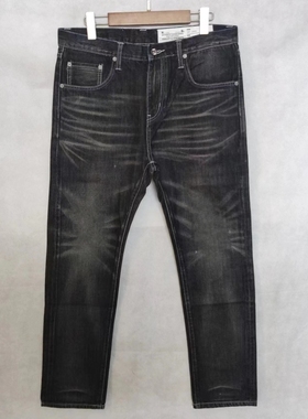 余文乐 NH69D Denim 日潮潮流 小破洞 黑魂水洗 赤耳直筒牛仔裤