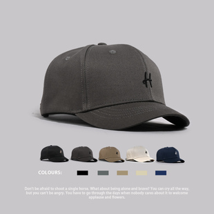 短帽檐帽子男大头围春秋日系复古短檐鸭舌帽潮雅痞男生寸头棒球帽