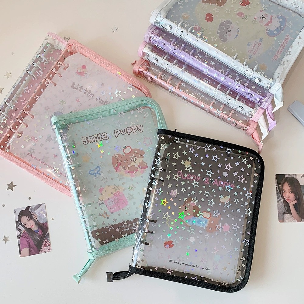 A5卡通小狗星星拉链包边相册少女追星3寸四宫格卡册拍得立收纳册