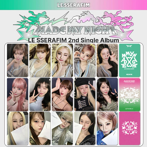 LE SSERAFIM特典卡周边自制卡新专辑MADE MY NIGHT打歌卡 明信片