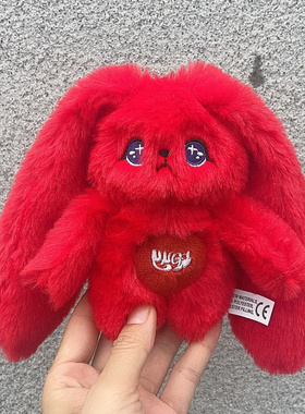 宋雨琦solo同款红兔子钥匙扣gigi线下咖啡厅YUQI可爱毛绒挂件ins