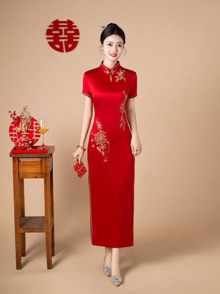 十一喜婆婆礼服醋酸2026新款参加婚礼结婚旗袍喜服年轻妈妈婚宴装