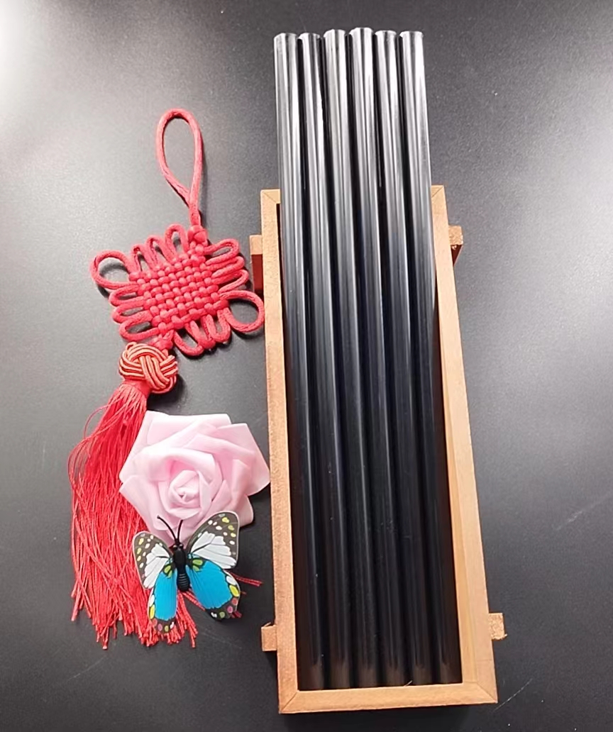 黑色热熔胶棒 11mm粗300mm假发工艺品用高粘不脱胶