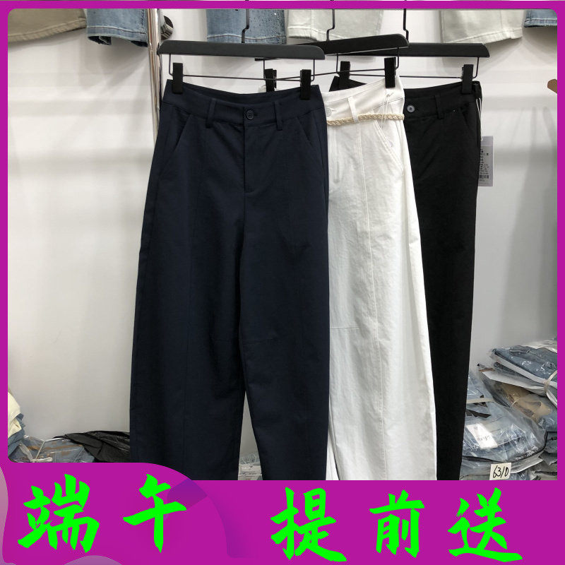 娇娣S601 品牌中年松紧腰宽腿裤女裤2026夏季新款妈妈宽腿裤长裤