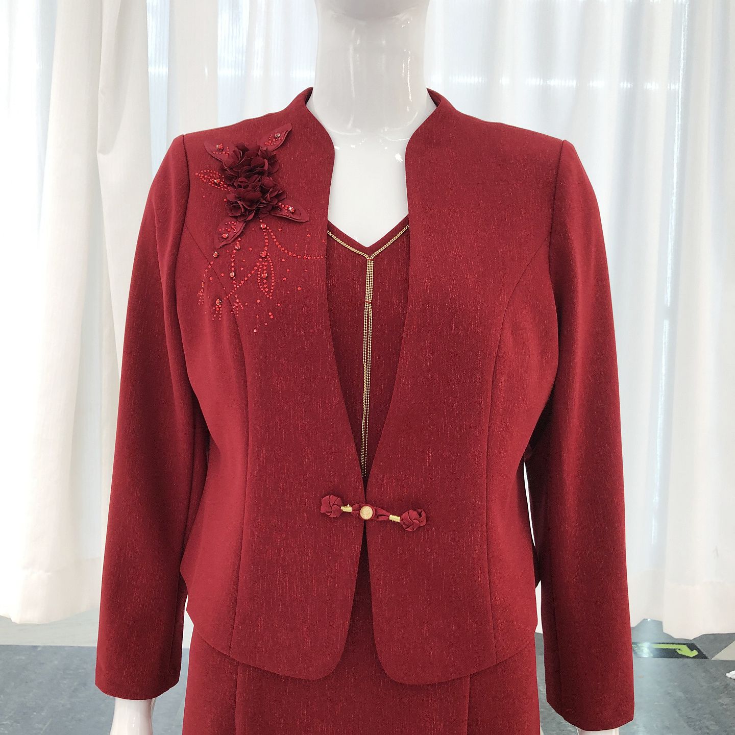 金丽年华26A633 高档喜婆婆敬酒服订婚宴礼服秋季新款妈妈连衣裙