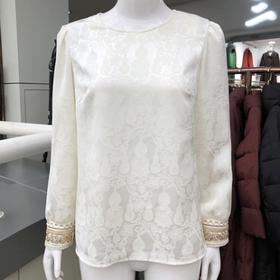 国风刺绣小衫 上衣洋气新中式 女内搭衬衫 新款 衬衣 2026春季 L5617